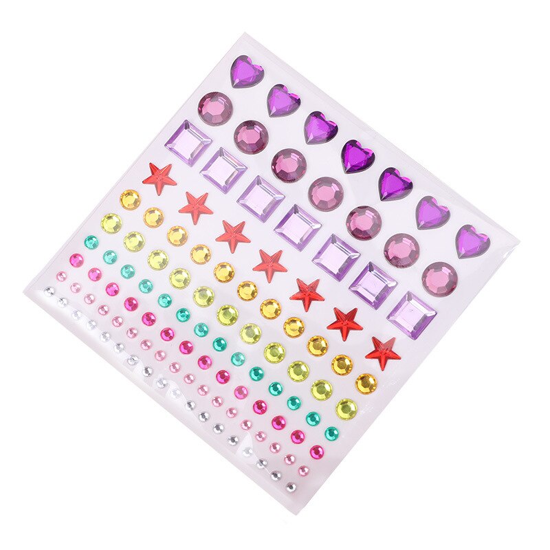 Shiny Diamond Sticker Acryl Crystal Leuke Briefpapier Kleurrijke Diy Decoratie Stickers Scrapbooking Voor Kinderen Meisjes