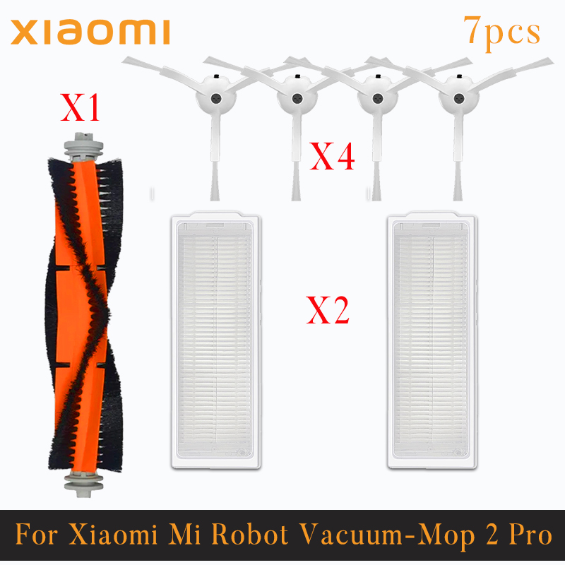 Voor Xiaomi Mi Robot Vacuüm-Mop 2 Pro/Lite MJST1SHW MJSTL Hepa Filter Mop Doek Belangrijkste Zijborstel Mijia Stofzuiger Accessoires: Bruin