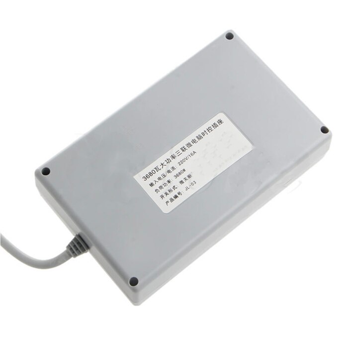 Programmable Digital Timer Outlet - 16A 3680W - 1.5m Extension Cord - 3 Outlets - Universal Application