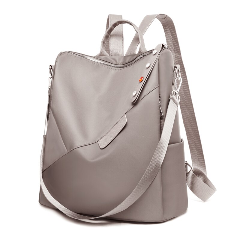 Zaino Oxford classico da donna per ragazze borsa a tracolla impermeabile stile Preppy borsa da scuola Casual da donna di grande capacità: gray
