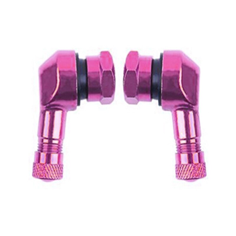 1 par universal motorcykel hjul däck ventiler stam cap luft däck lock 90 grad 17mm cnc aluminium rörlösa ventil stammar 9 färger: Lila