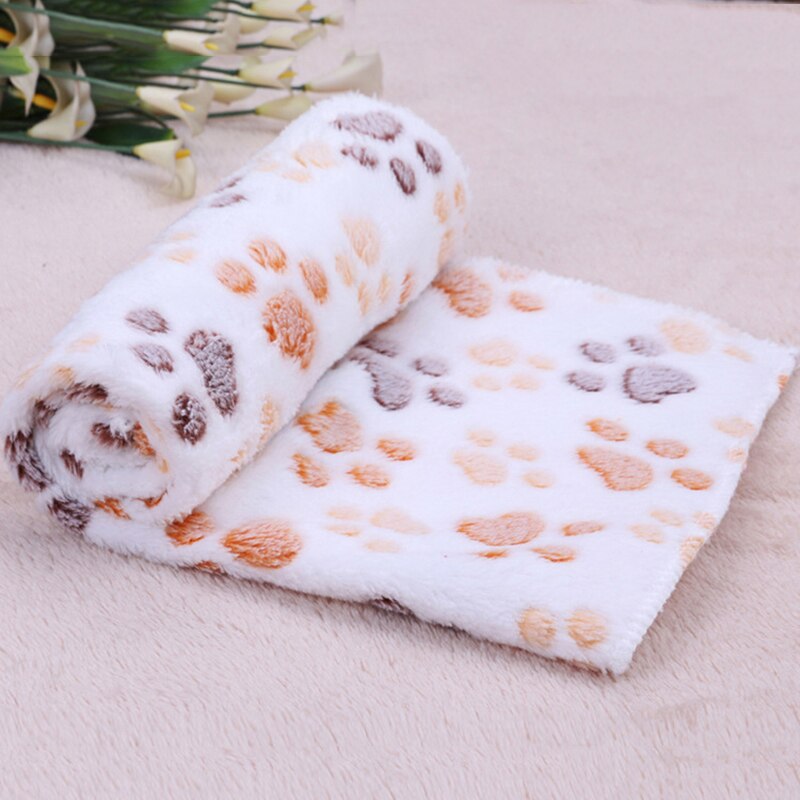 Bonita alfombrilla con estampado Floral de pata para mascotas, manta de cama de lana Coral suave y cálida para gatos y gatos, suministro de Polar Coral para cachorros