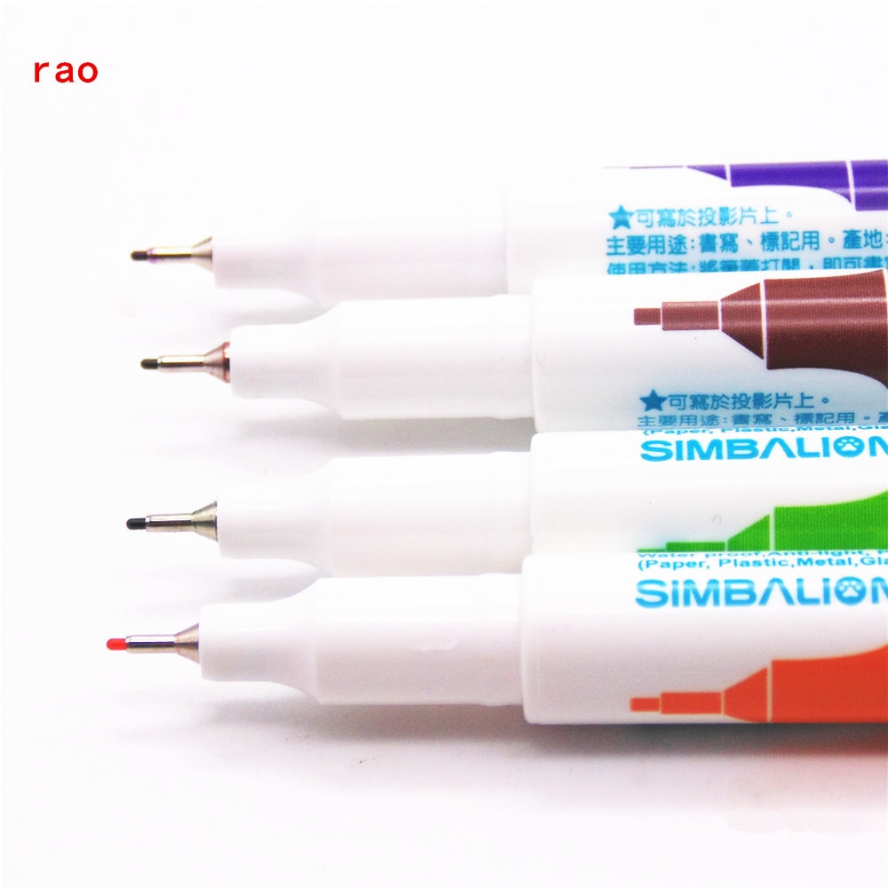 Stylo marqueur Extra fin à Base d'alcool, 0.5 Mm, 11 couleurs, encre pour Film/bois/tissu/métal/verre
