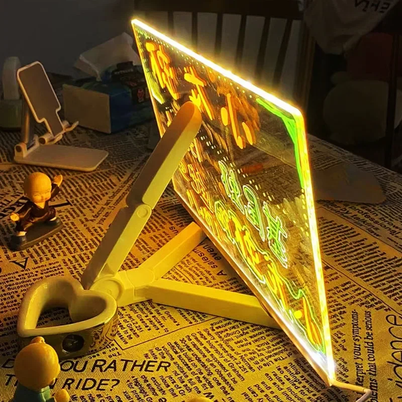 Löschbare, transparente, leuchtende Schreibtafel aus Acryl, LED-Leuchtstofftafel, Handschrifttafel, grenzüberschreitend