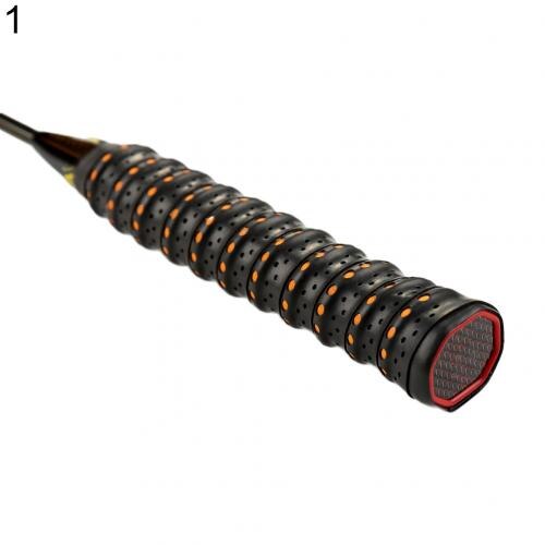 Ljus färg anti-halk racket över grepp roll tennis badminton handtag tejp ärm tennis racket ärm: Svart