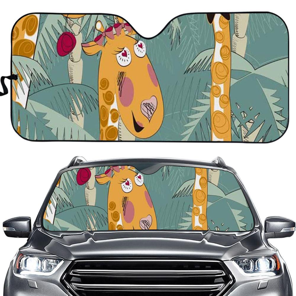 Cartoon dinosaurus hoes universele pasvorm auto zonnescherm auto raam blind blokkeert schittering van de zon/uv/hitte houdt uw auto koel blokkerker: Bbd 0131hc.