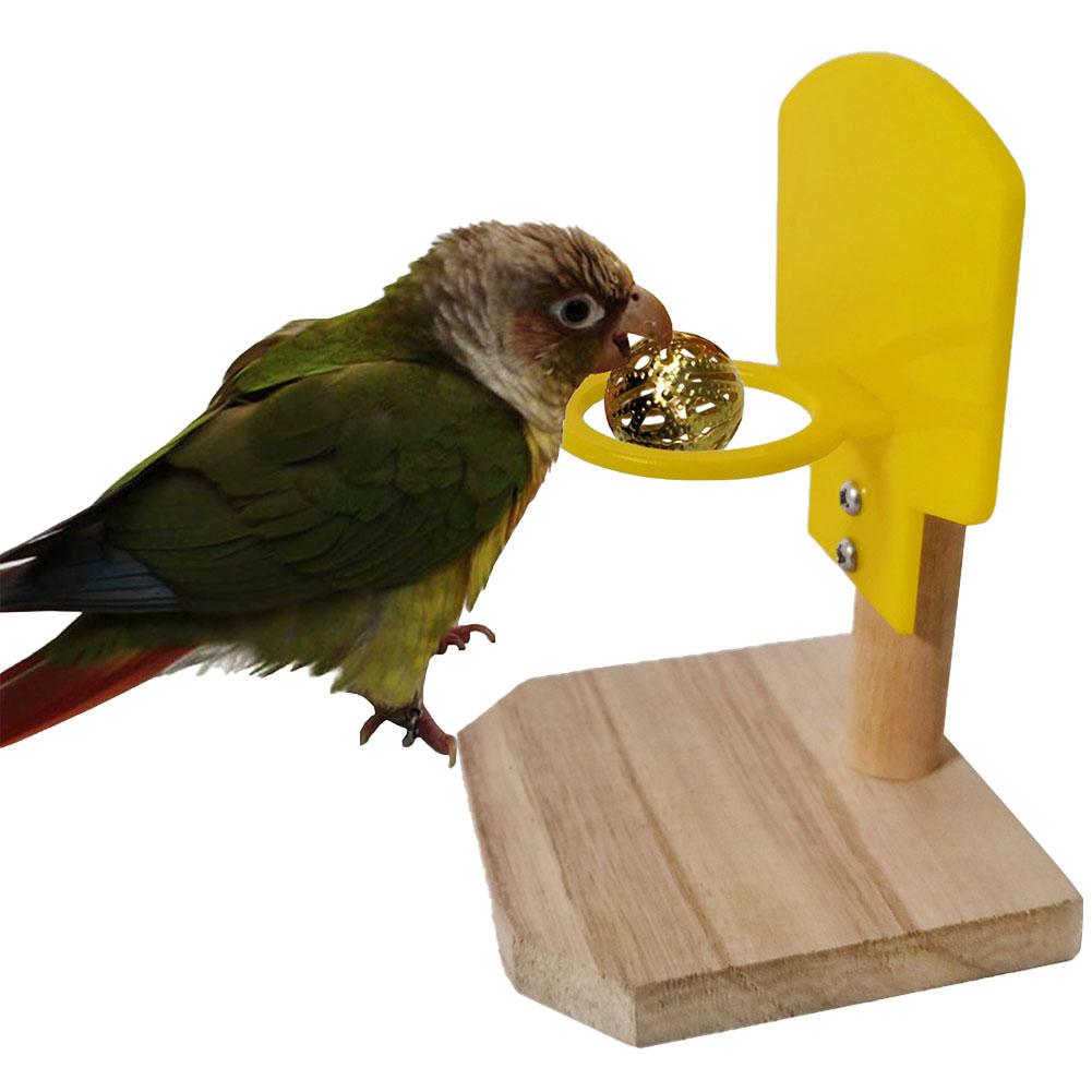 Bird Mini Basketball Hoop Basketball Shoot Toy 3pcs Balls Educational Training Parrot Chew Toys Intelligence Puzzle Development