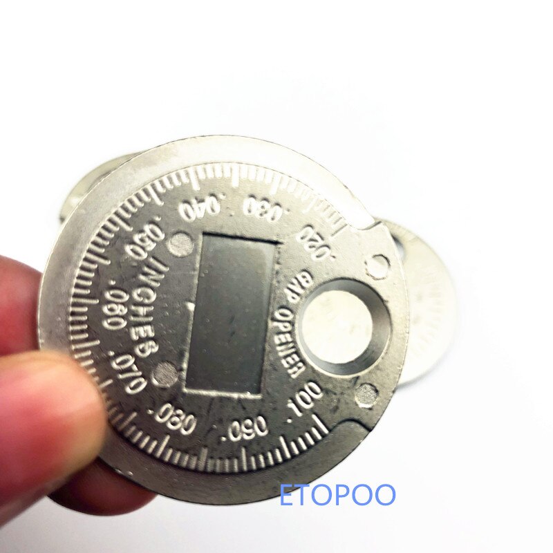 1Pcs Spark Plug Gap Measurement Coin Type Spark Plug Gauge 0.6-2.4MM Measurement Tool