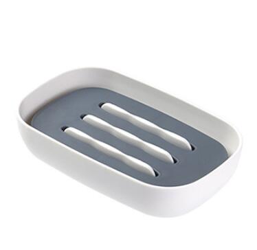 Dubbele laag zeephouder badkamer zeepkist koffer schotel container lade rek bord badkamer accessoires: Grijs