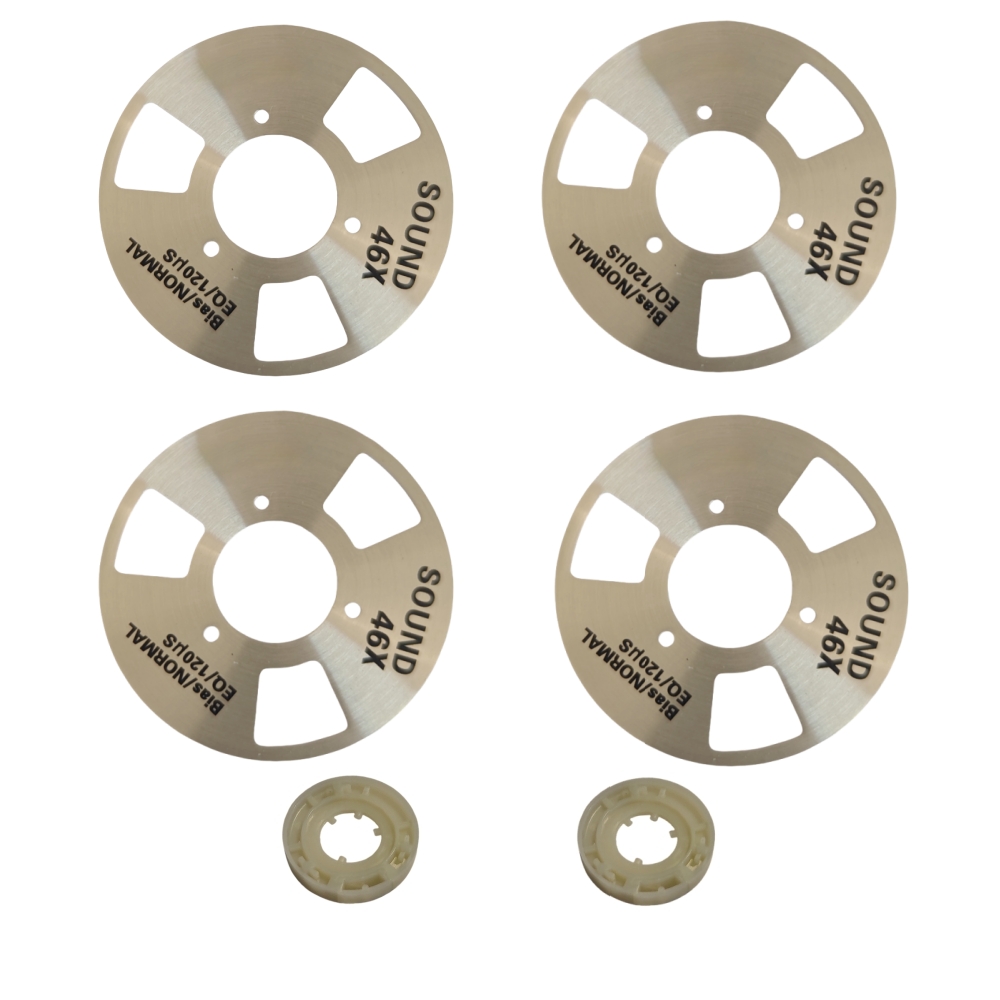 DIY zelfgemaakte muziek maken Open Reel Cassette Tape Kit Audio-opnamecassette voor TEAC (pak van 4 rollen + 2 wielen)