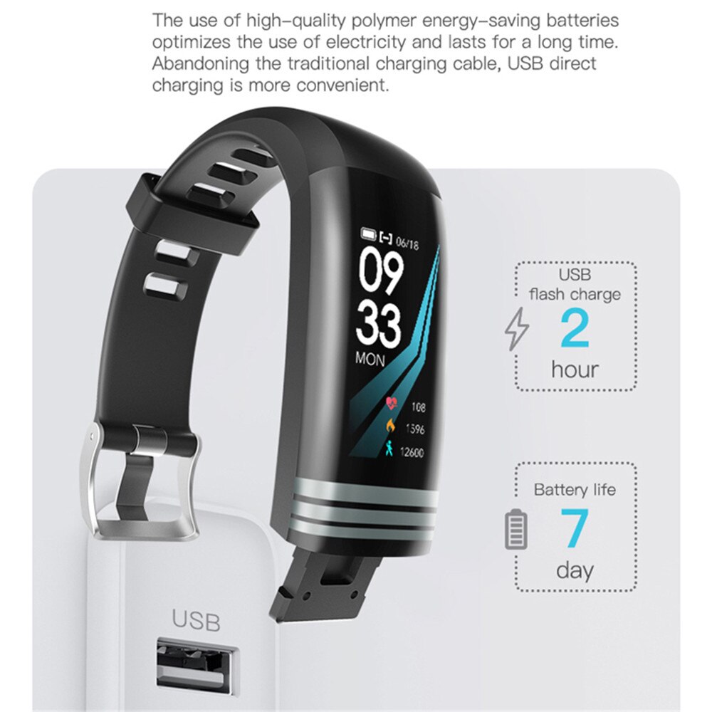 Smart Band Horloge Mannen Vrouwen Body Temperatuur Fitness Armband Stappenteller Bloeddruk Hartslagmeter Smart Armband