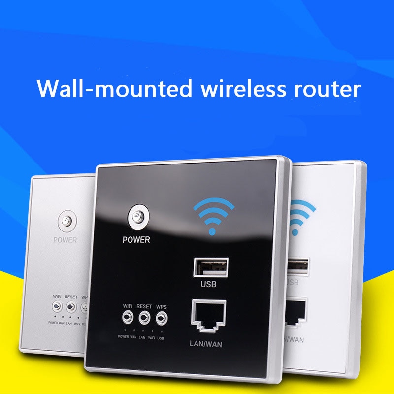 Repetidor extensor WIFI inalámbrico inteligente con relé AP de potencia de 300Mbps y 220V integrado en la pared 2,4 Ghz Router Panel usb rj45 socket