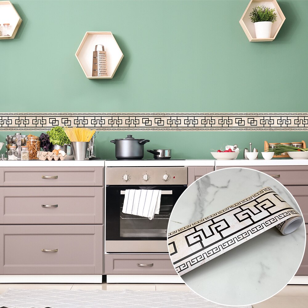 Pegatina de pared de esquina de rodapié de 240cm de longitud para baño y oficina, línea de cintura de vidrio, decoración del hogar, papel tapiz artístico de guía de onda de piso impermeable