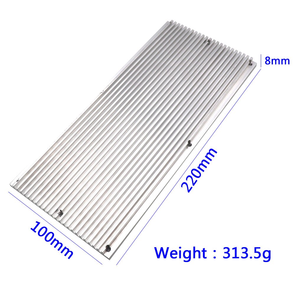 220 x 100 x 8mm rektangel ledet køleplade aluminium kølebræt radiator til cob led pære varmeafledning strålepanel
