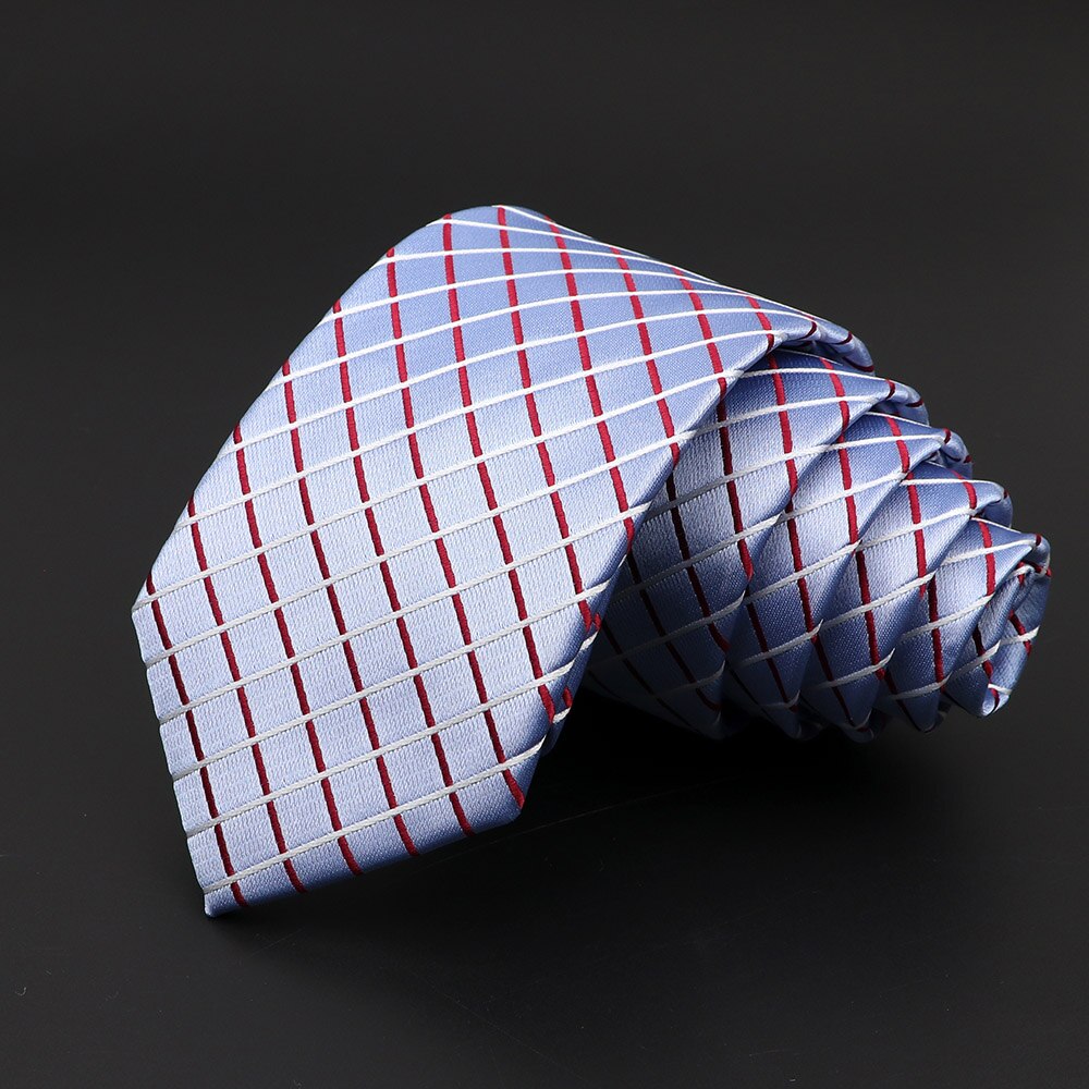 Cravatte scozzesi casuale da 7cm per uomo cravatta blu rossa attillata moda cravatta a strisce in poliestere attività commerciale camicia sottile accessori regalo Cravate: 24