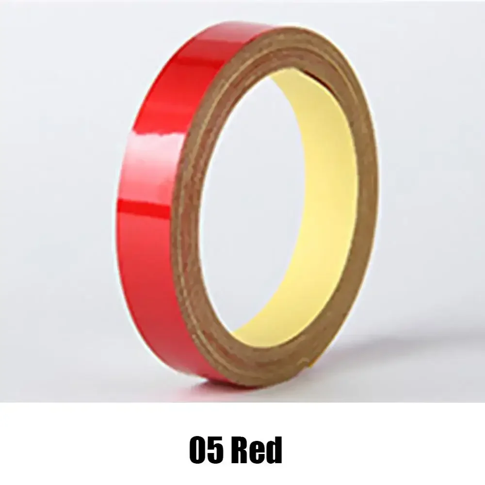 Pegatinas reflectantes para ruedas de bicicleta de 5m, cinta adhesiva reflectante para ciclismo, pegatina decorativa de seguridad de advertencia para bicicleta de montaña: Rojo
