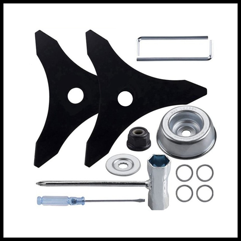 Lâmina/kits de cortador de escova de 3 dentes para vários tipos de cortador de escova de aparador de grama
