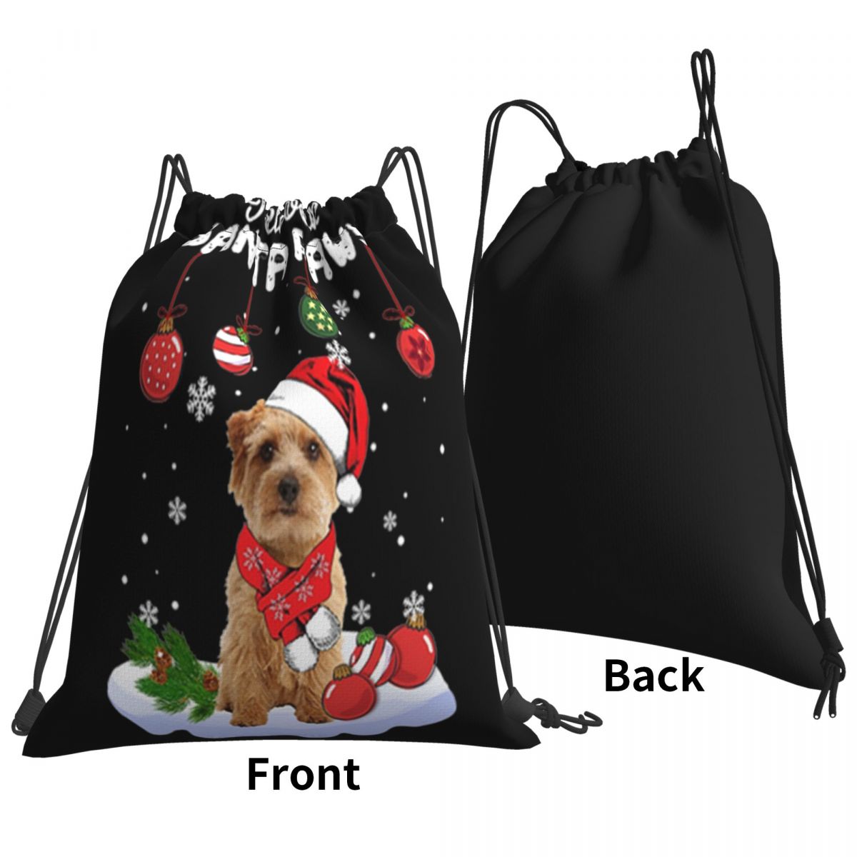 Norfolk Terrier Ik Geloof In Santa Poten Kerst Goedkope Verse Tassen Rugzak Tas