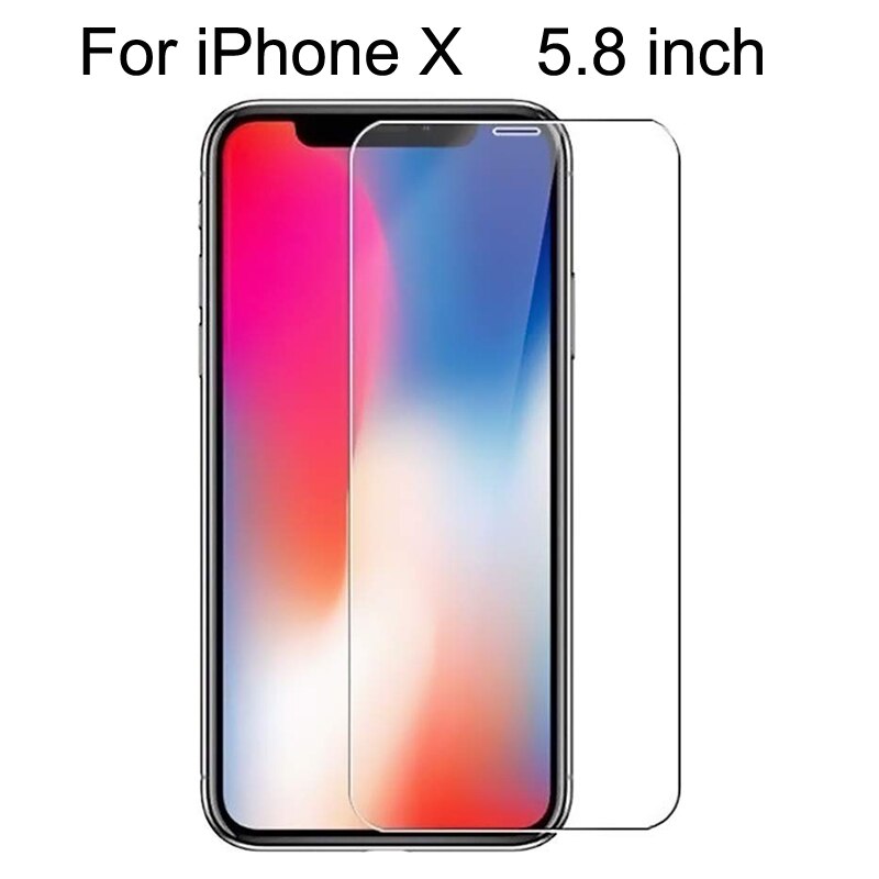 2 pièces En Verre Trempé Film Pour iPhone XS MAX 4 4s 5 5s SE 5c X XR protecteur D'écran Pour iPhone 7 8 6 6s Plus 7 Verre Protecteur: For iphone X / 1 Piece