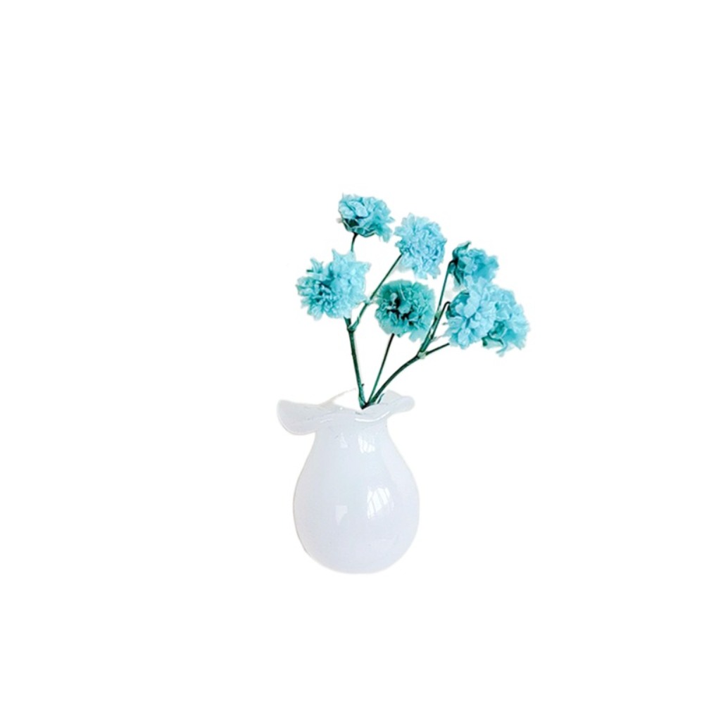 Søt keramisk vase kjøleskapsklistremerker uten planter diy mini plantevase utsøkt kinesisk stil porselen bonsai stue: Marineblå
