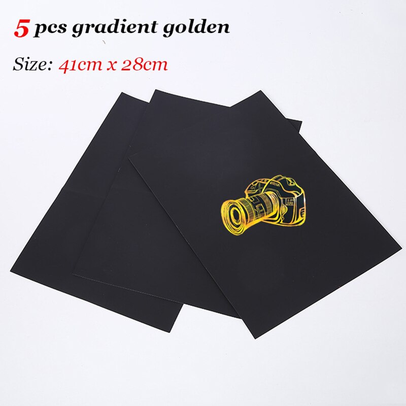 5 Pcs Magia Scratch Art Doodle Pad Pittura Pittura di Sabbia di Carte di Apprendimento Precoce Educativo Creativo Giochi Di Disegno Per I bambini I Bambini Del Mestiere: 5 Pcs gold