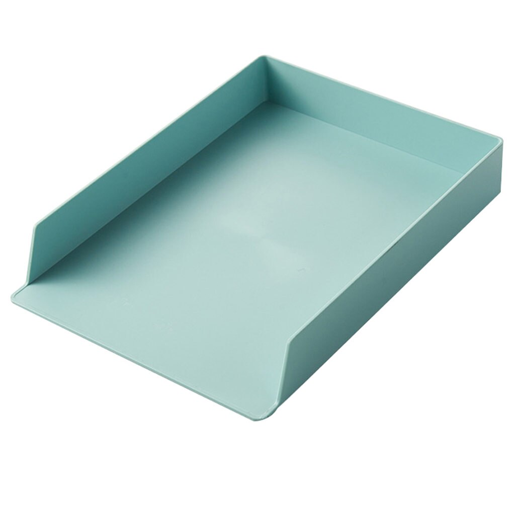 A4 Paper Organizer Document Pen Case Office Table Desk Storage Superposition Filling File Box Plastic A4 Size Storage B: A green