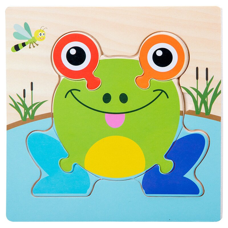 Houten Hand Grab Board Puzzel Speelgoed Dier Puzzels voor kinderen Cartoon Puzzel Leren Educatief Intelligentie Spel Speelgoed: B