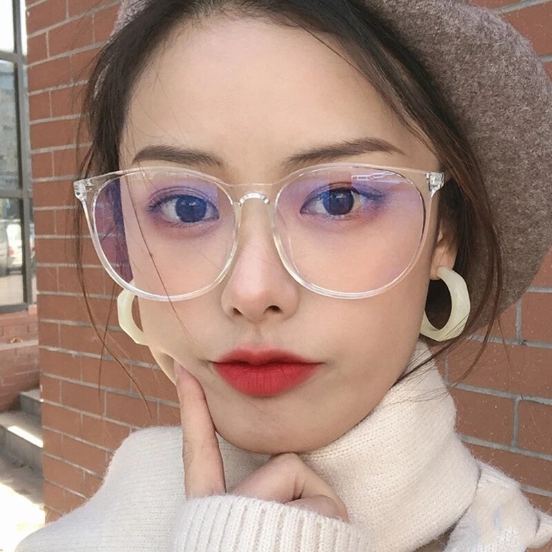 GTAF-Gafas de luz azul para hombre y mujer, lentes con filtro de bloqueo de ordenador, montura redonda, superligeras, blancas y transparentes