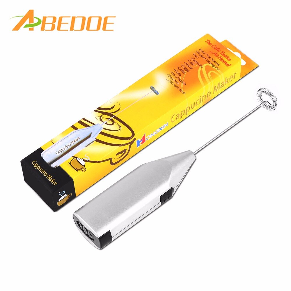 Handheld Stainless Steel Milk Frother Foaming Blender Espresso Cappucino Latte Maker Battery Operated Beater Stirrer