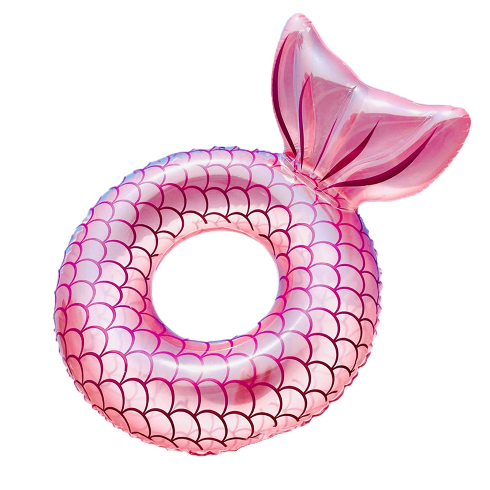 Cute Inflatable Mermaid Tail Swimming Ring Outdoor Floating Funny Water Toys Summer Unique Swim Pink Blue 2 Colors: Pink