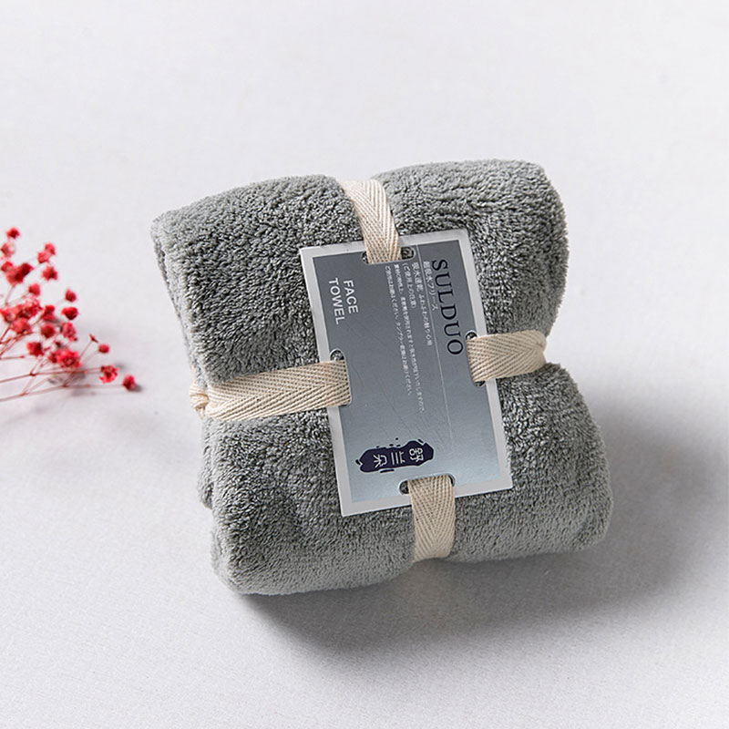 36x80cm Luxury Coral Velvet Towel Super Soft Quick-drying Towels Absorbent Microfiber Comfort Home Bath Face Towel Washrag: Light Grey