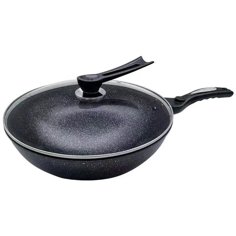 Pan Maifan Stone Wok Non-stick Pan Geen-Rook Inductie Fornuis Gasfornuis 32Cm Roerbak ijzeren Pot Kookpot Keuken Potten