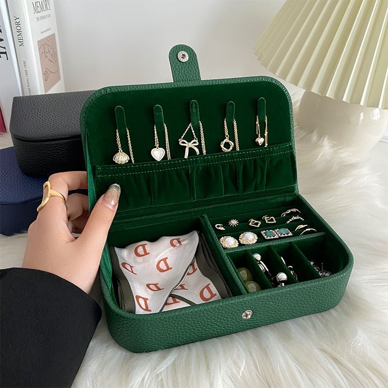 Caja organizadora de joyas portátil, joyeros organizador de joyas de viaje, pendientes de cuero, collar, anillo, caja de almacenamiento de joyería caja para joyeria alajeros para joyas organizador joyero portátil