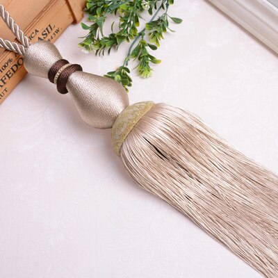2 teile/los Vorhang Quaste Pinsel Fringe Raffhalter Hängen Gürtel Ball Seile Vorhang Zubehör Tieback Schnalle Wohnkultur: Beige
