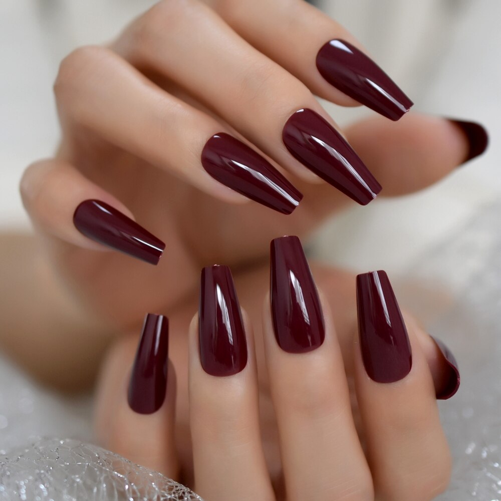 Black Glitter Shimmer False Nails Extra Long Pointed Ladies Faux Ongles Party Beautiful Decorated 24: L5586