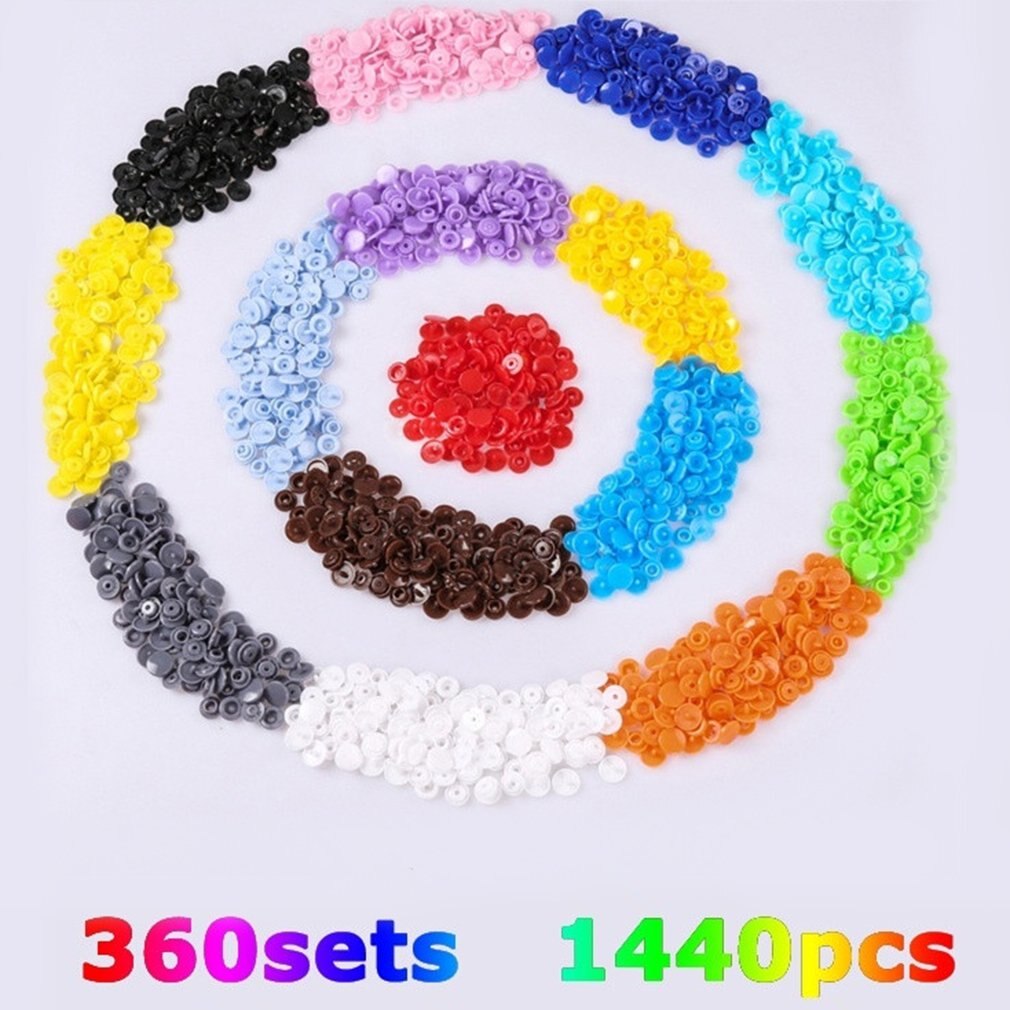 600Pcs 1440Pcs Hars Nylon Plastic Kinderen Vier Knoppen Kit Kleur Ronde Knop Zakken Gesp Multicolor Set: 1440PCS OPP bag