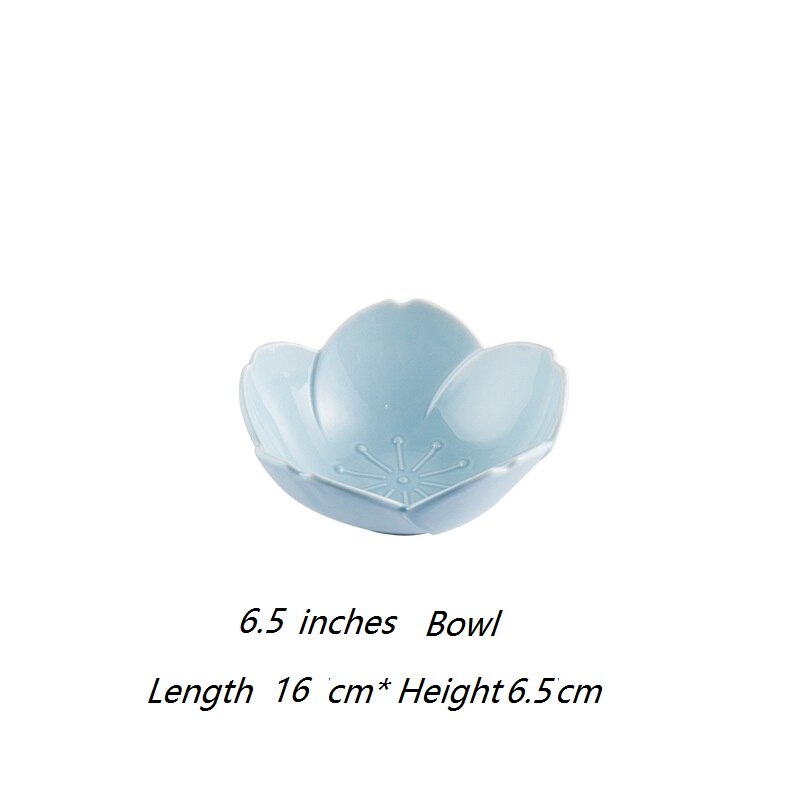 Japanese Gradient Petal Ceramic Tableware Western Dish Cup Coffee Cup Tray Sauce Plate Petal Dishes Salad Dessert Baking Bowl: 4