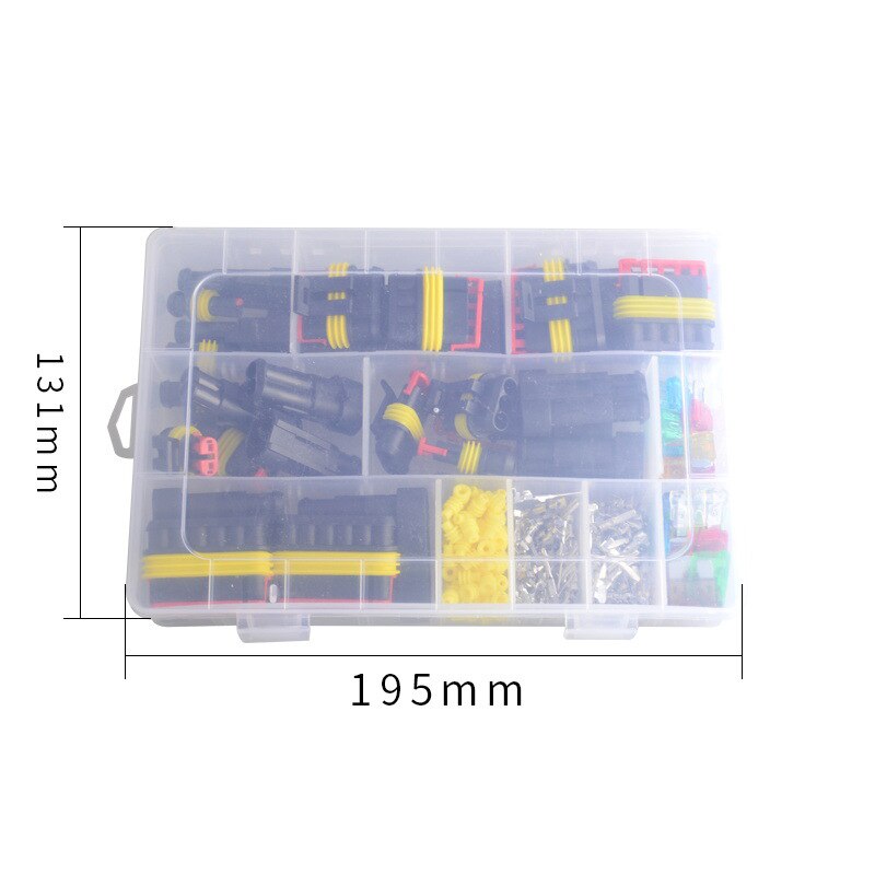 216 unids/set 1-6 Pin coche motocicleta impermeable cable eléctrico conector terminales automotrices Kit macho hembra enchufe hoja fusibles