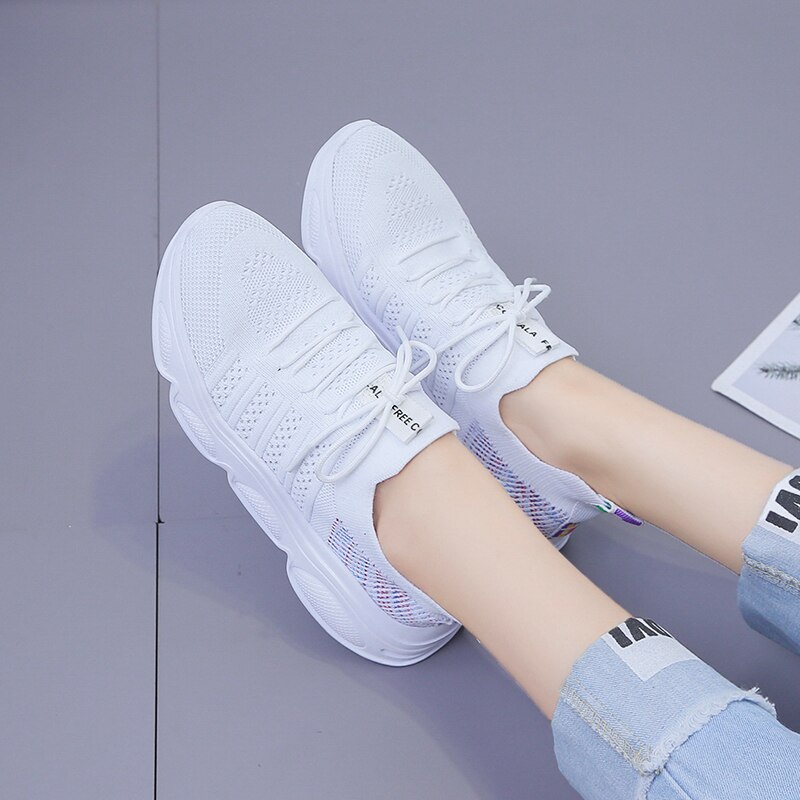 Damestennisschoenen, lichte, zachte sportschoenen, damestennisschoenen, stabiliteitsschoenen voor wandelen, merk sneakers, damesschoenen: Wit / 7