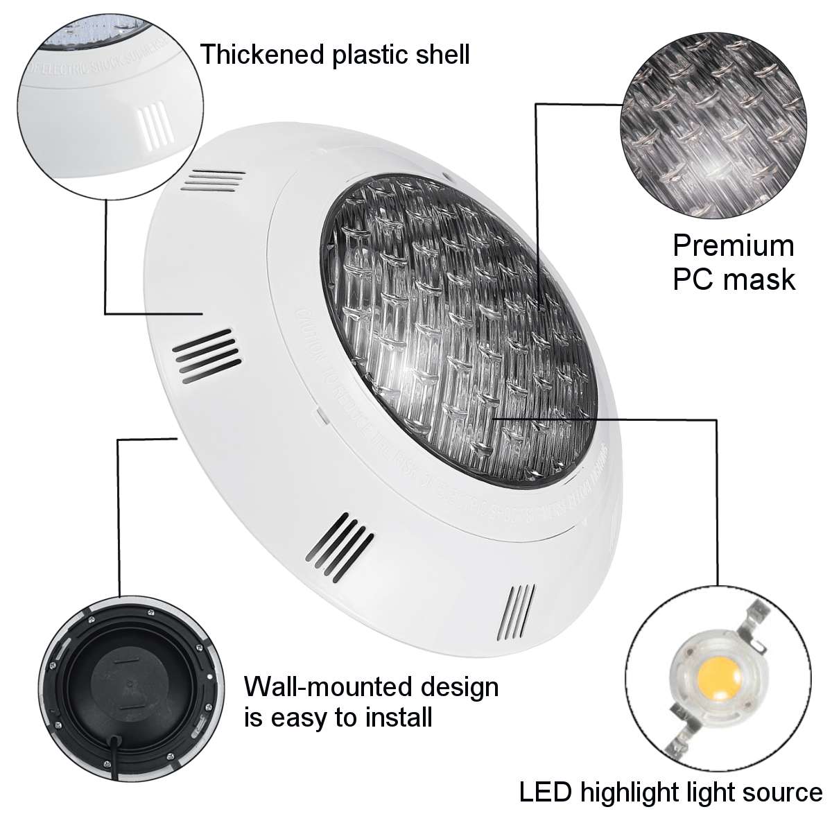 Swimming Pool Light 24W LED RGB Underwater Light IP68 Waterproof RGB Wall Mounted LED POOL AC12V foco led adosado piscina