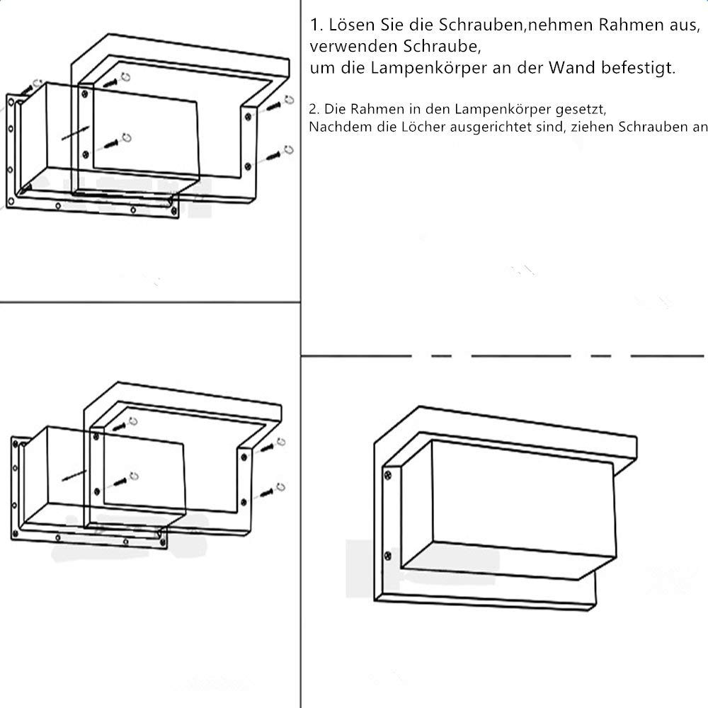 18W Outdoor Lighting Modern Wall Light LED Wall Sconce Square Metal Bulkhead Lights Exterior Waterproof Lighting Fixture