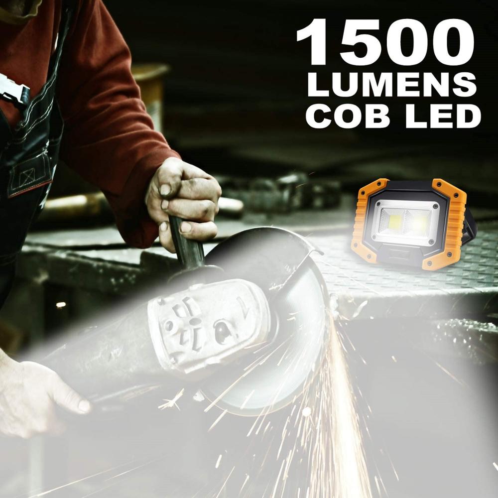 COB LED Portable Lantern Work Lamp Waterproof 3-Mode Emergency Portable Spotlight Rechargeable Floodlight Camping Lamp 18650