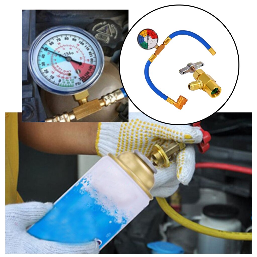 R134A Recharge Hose Kit Car AC Refilling Hose 1/2 ACME for Automotive Vehicle