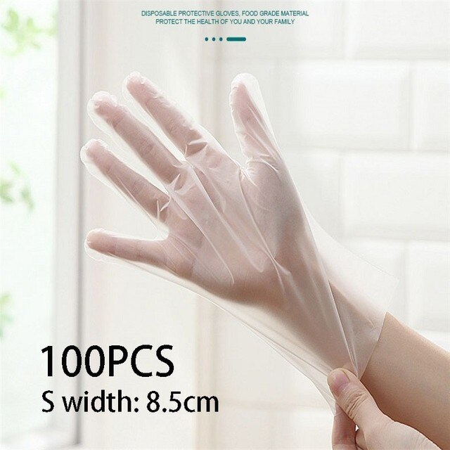 100 stück Einweg TPE Handschuhe Von transparent Vinyl TPE Handschuhe Latex-freies Für Friseur Saubere Handschuhe Für Labor: S