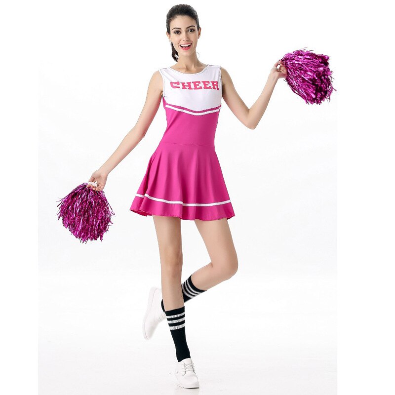 Cheerleader kostume pige skole cheerleader fancy dress scene performance outfit uniform high school musical kostume suit: F