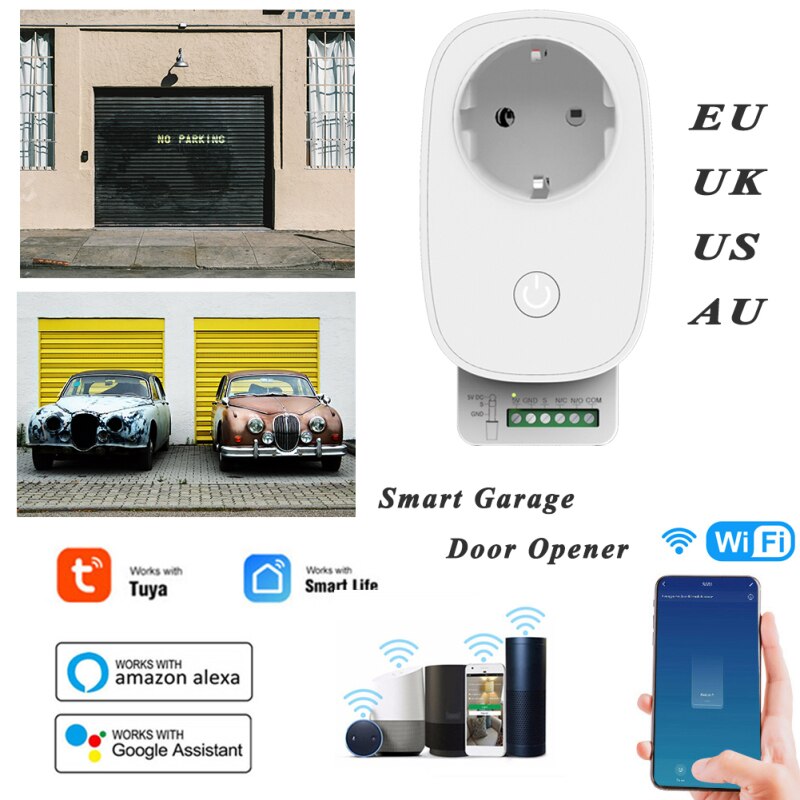 Wifi Garagedeuropener Smart Home Control Compatibel Met Tuya Smart Leven App, alexa Google Home Ifttt Gps Open Geen Hub Vereisen