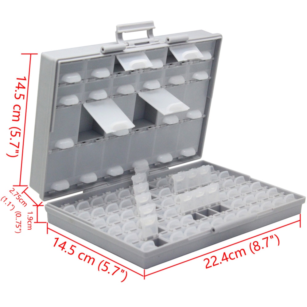 Aidetek smd storage smt modstand kondensatorer sortiment box kit lab elektronik sager &amp; arrangører opbevaringsboks plastik boxall 96