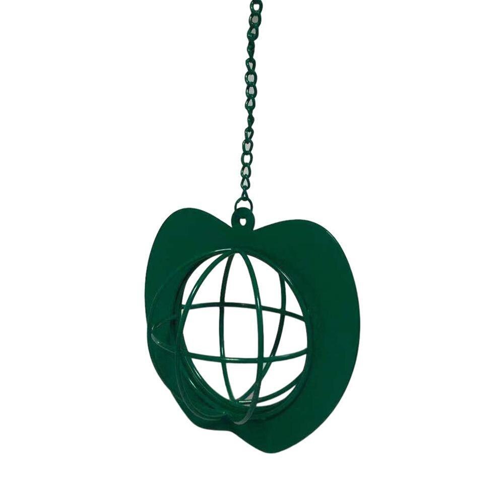Bird Feeders Hanging Metal Iron Apple Bird Feeder Cage Ball Seed Feeder: yellow
