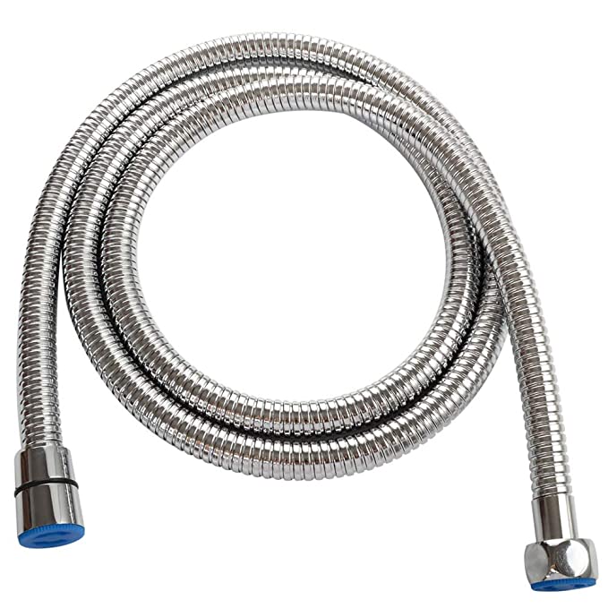 Håndholdt bruser slange 79 " 2m rustfri stål fleksibel bruser sprøjteslange, bruser forlænger slange, børstet nikkel: Krom