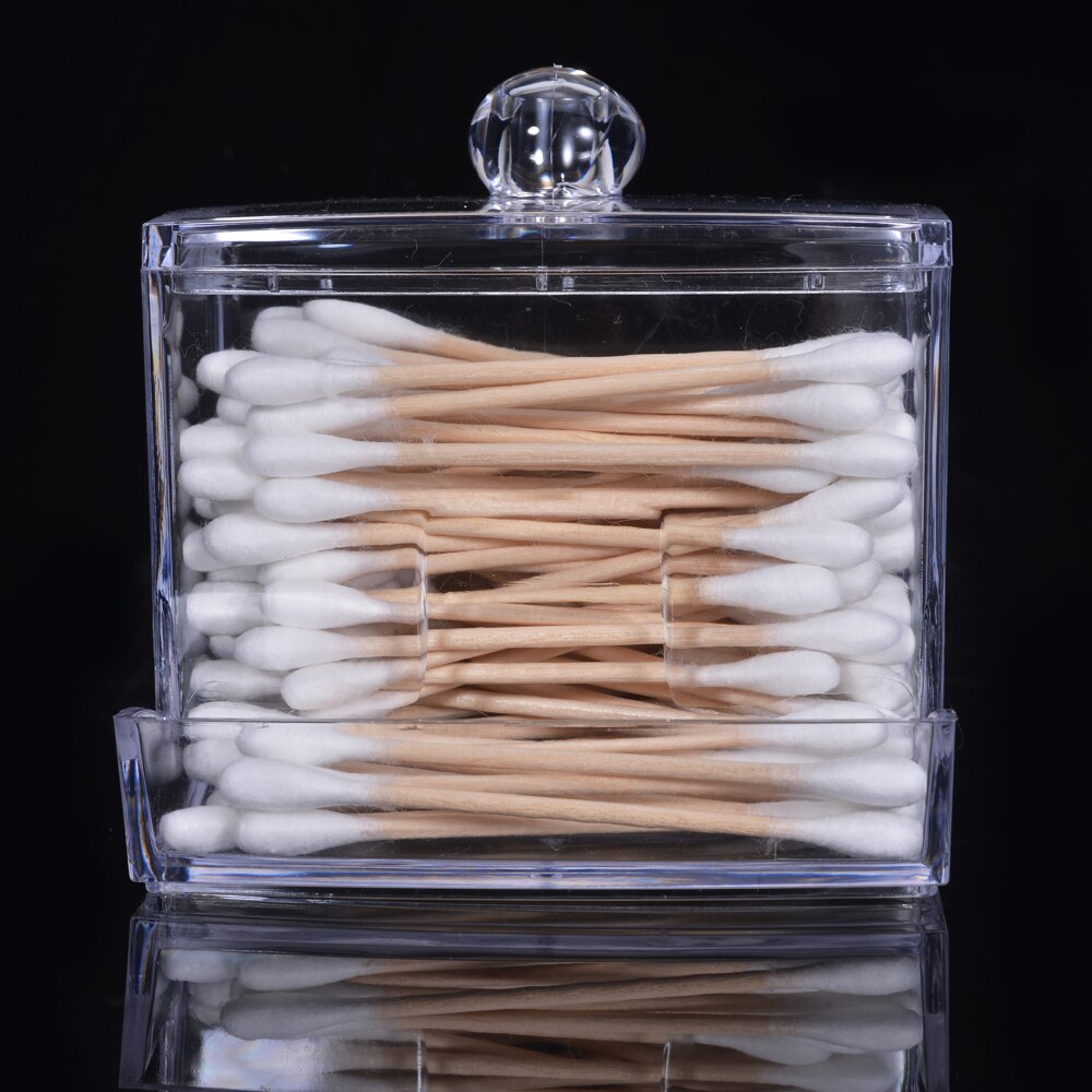 Acrylic Make Up organizer Transparent Cotton Swab Storage Box Storage Case Portable Container Makeup Organizer Acrylic Container
